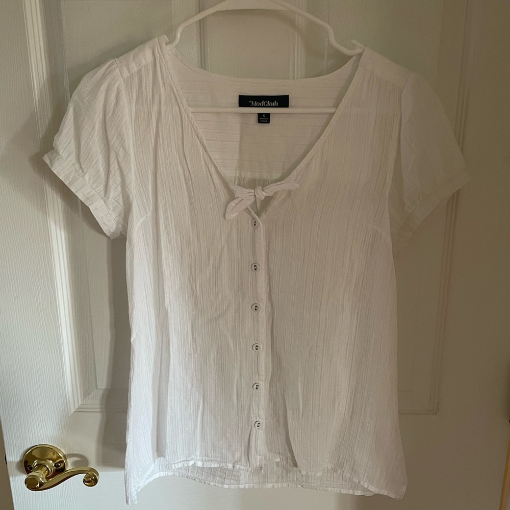 ModCloth White Button Up Shirt